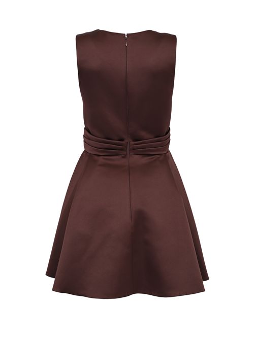 Abito in duchesse con dettaglio gioiello Cacao Elisabetta Franchi | AB87261E2644